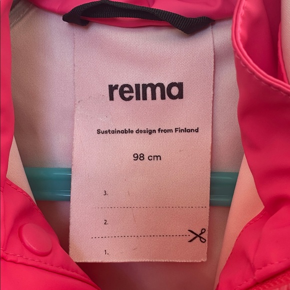 Reima Waterproof Rubberized Rain Jacket Watermelon Pink - Picture 2 of 6